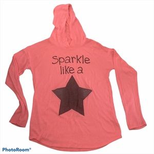 Justice Sparkle Like A Star Pullover Hoodie Size 14